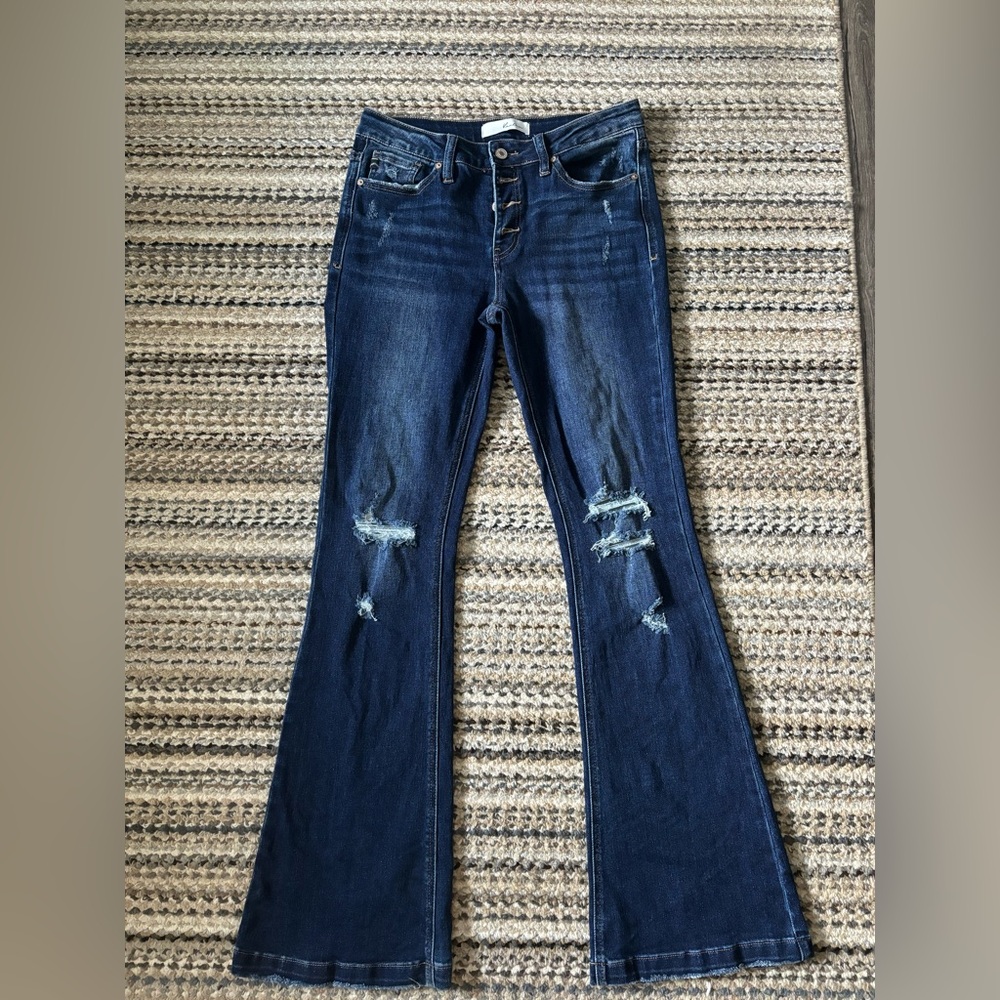 Women's Distressed Flare Jeans